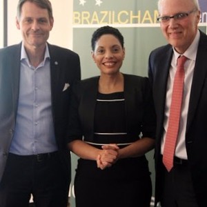 From the left:
1. Mr. Peter Reinebo, CEO for the Swedish Olympic Committee.
2. Elisa Sohlman, Executive Director (Brazilcham) .
3. HE Mr. Marcos Pinta Gama, Ambassador of Brazil.