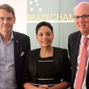 From the left:
1 Mr. Peter Reinebo, CEO for the Swedish Olympic Committee.
2. Elisa Solhlman - Executive Director (Brazilcham) 
3 HE Mr. Marcos Pinta Gama, Ambassador of Brazil.
