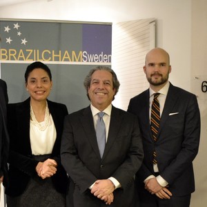 The Brazilian Chamber of Commerce in Sweden hosted the event welcoming to the new Brazilian ambassador in Sweden HE Mr. Nelson Antnio Tabajara. For the occasion we also received H.E. Mr. David Josefsson - Vice-President of the parliamentary friendship association for Brazil at the Swedish Parliament. February 14th, 18:00 ? 20:30. PLACE: Trngren Magnell Advokatfirman Vstra Trdgrdsgatan 8 Photo by :Raquel Almeida